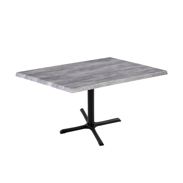 30" Tall OD211 Black Table Base 30" x 30" Foot 30" x 48" Greystone Top by the HollBar Stool Co.